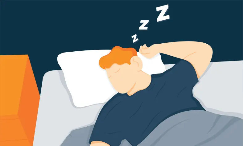 Illustration of a Man Sleeping on His Back 788x475